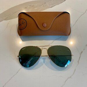 Ray-Ban Original 62mm Oversize Polarized Aviator Sunglasses